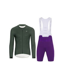 HOLOKOLO Cycling long sleeve jersey and bibtights - ELEVATE - purple/green